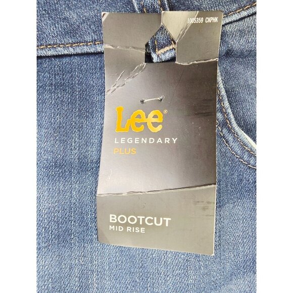 Lee Legendary Plus Size 20W Medium Womens 31" Inseam Bootcot Blue Logo Jeans NWT - Picture 5 of 13